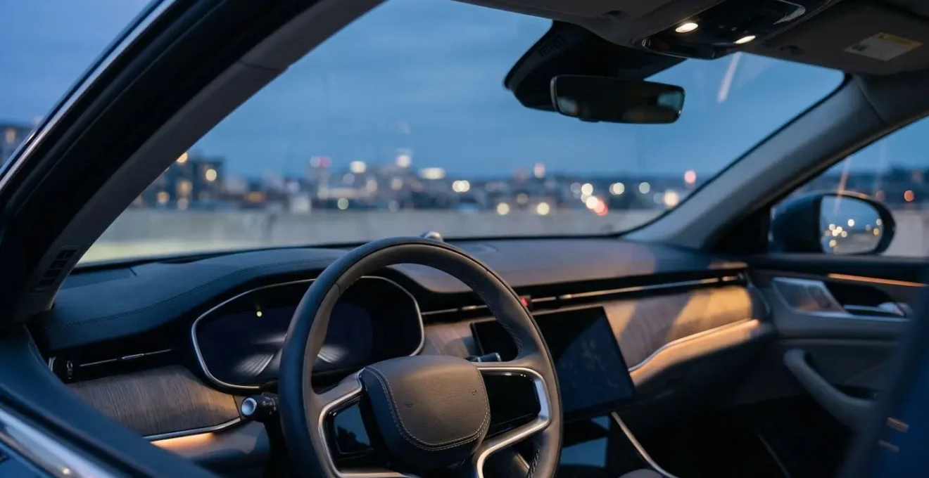 Vue détaillée d'un tableau de bord automobile moderne avec indicateurs de coûts, symbolisant les choix financiers de la LOA